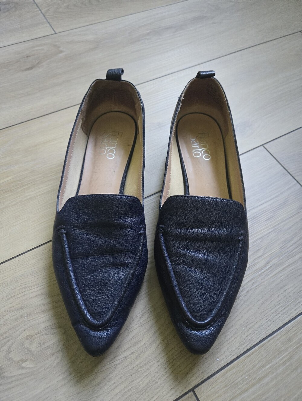 Franco Sarto Starland Leather Loafers In Navy Size 8.5
